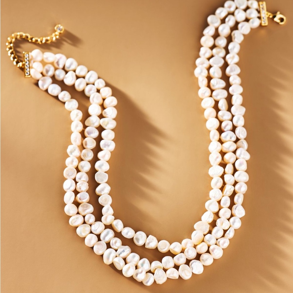 Untamed Petals Ocean Freshwater Pearl Choker Necklace